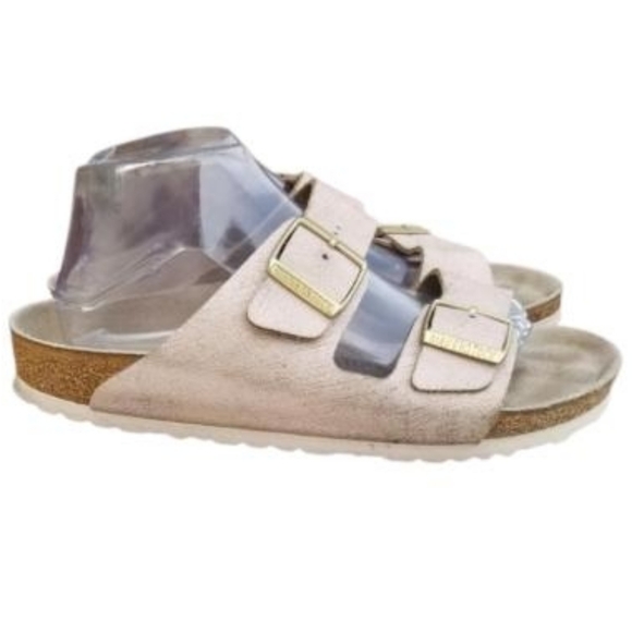 Birkenstock Shoes - 42 Birkenstock Shimmer Distress Rose Pink Slip On Sandal Birks Shoe Women 11